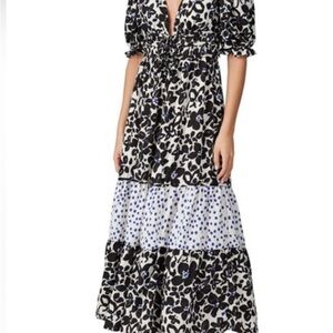 Floral Black and White Maxi Dress